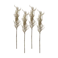 31" Flocked Beige Pampas Grass Sprays, 4ct.