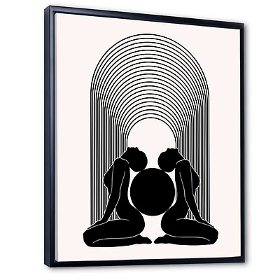 Designart - Empowered Cosmic Women Geometric Goddess Series Black And White I