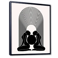 Designart - Empowered Cosmic Women Geometric Goddess Series Black And White I