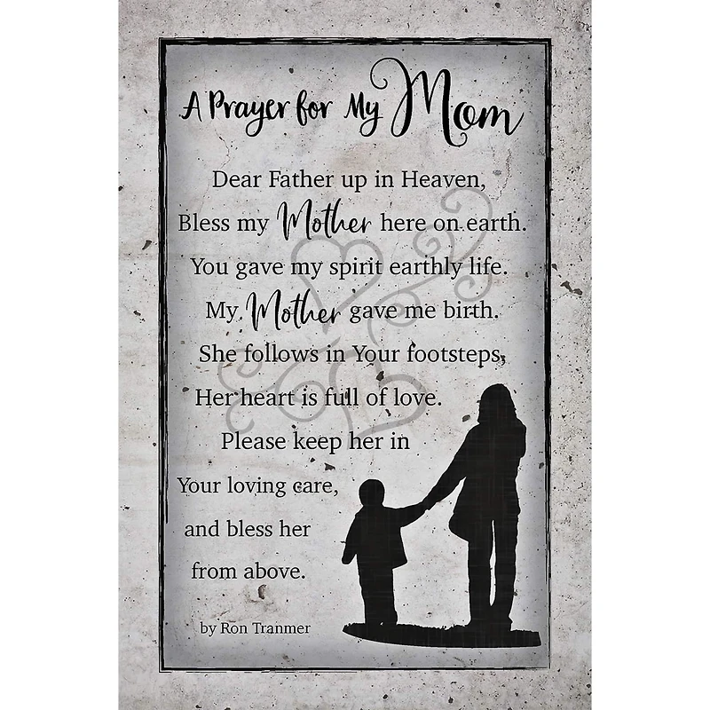 Prayer For My Mom Wood Plaque With Easel & Hanger
