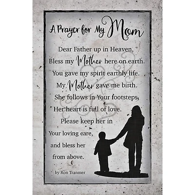 Prayer For My Mom Wood Plaque With Easel & Hanger
