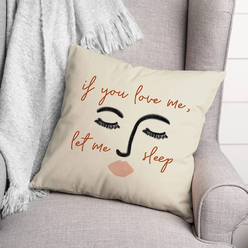 Let Me Sleep Throw Pillow