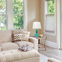 Lalia Home 23.5" Glass Dollop Table Lamp with White Fabric Shade