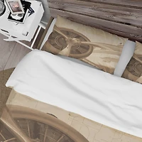 Designart 'Retro Airplanes Sepia' Traditional Bedding Set