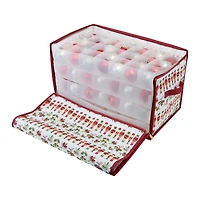 Laura Ashley Nutcracker Print 112ct. Stackable Christmas Ornament Storage Box