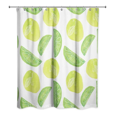 Lime Citrus Pattern 71" x 74" Shower Curtain