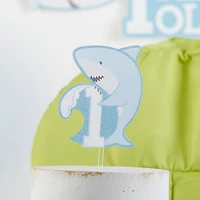 Kate Aspen® Shark Party 1st Birthday Milestone Photo Banner & Cake Topper Set