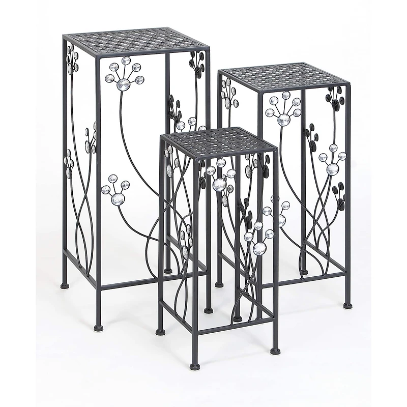 Black Metal Traditional Plantstand Set