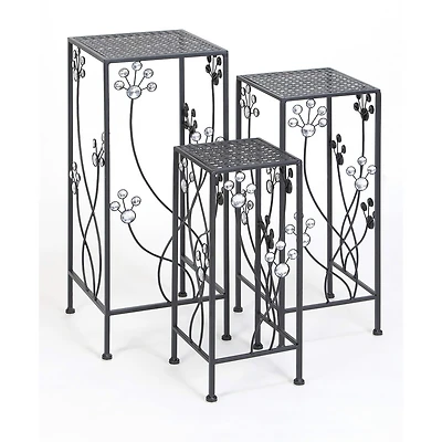 Black Metal Traditional Plantstand Set