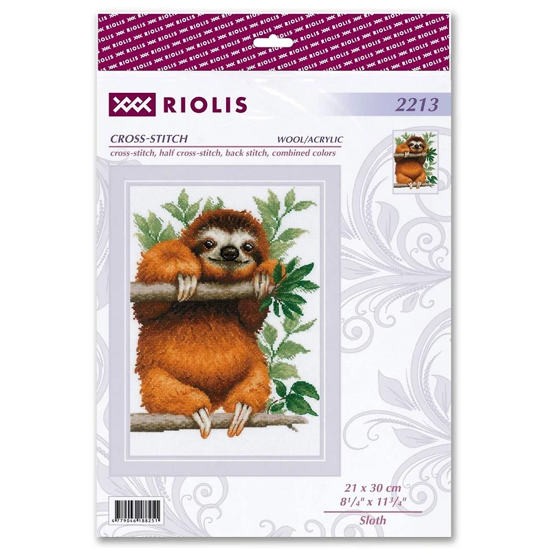 RIOLIS Sloth Counted Cross Stitch Kit R2213