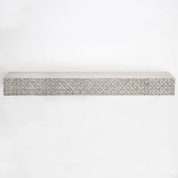 36" Greywashed Rustic Embossed Wood Floating Wall Shelf