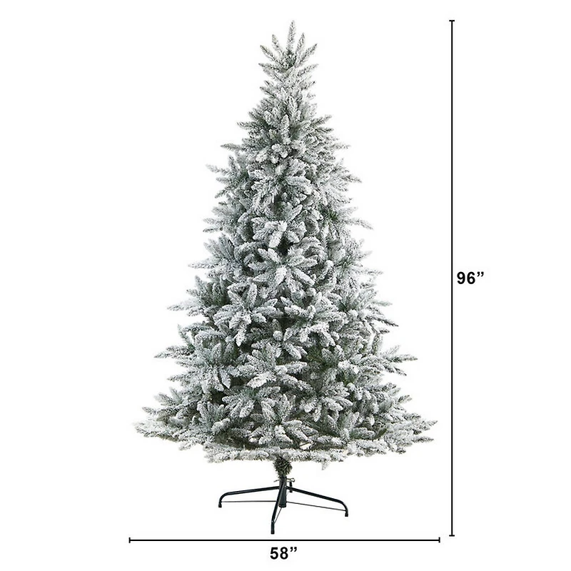 8ft. Unlit Flocked West Virginia Spruce Artificial Christmas Tree