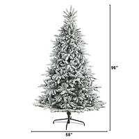 8ft. Unlit Flocked West Virginia Spruce Artificial Christmas Tree