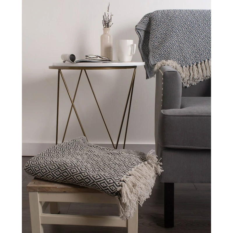 DII® French Blue Double Diamond Throw