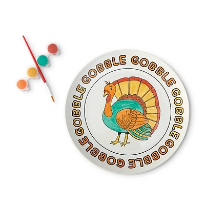Gobble Turkey Paint Your Own Ceramic Plate Craft Kit by Creatology™