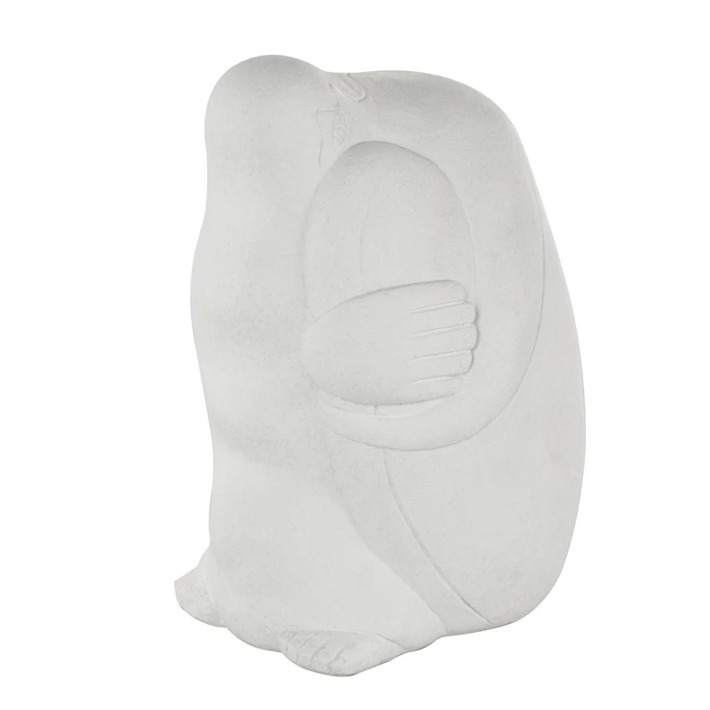 White Abstract Tucked Sitting People Sculpture Set