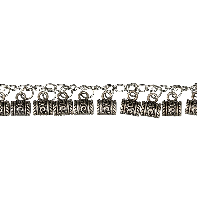 12 Packs: 8 ct. (96 total)  Silver Drop Metal Tube Beads, 9mm by Bead Landing™