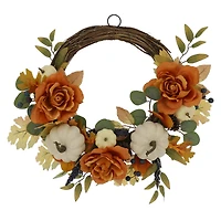 24" Peony & Pumpkin Wreath by Ashland®