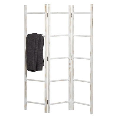 71" White Wood Country Cottage Ladder