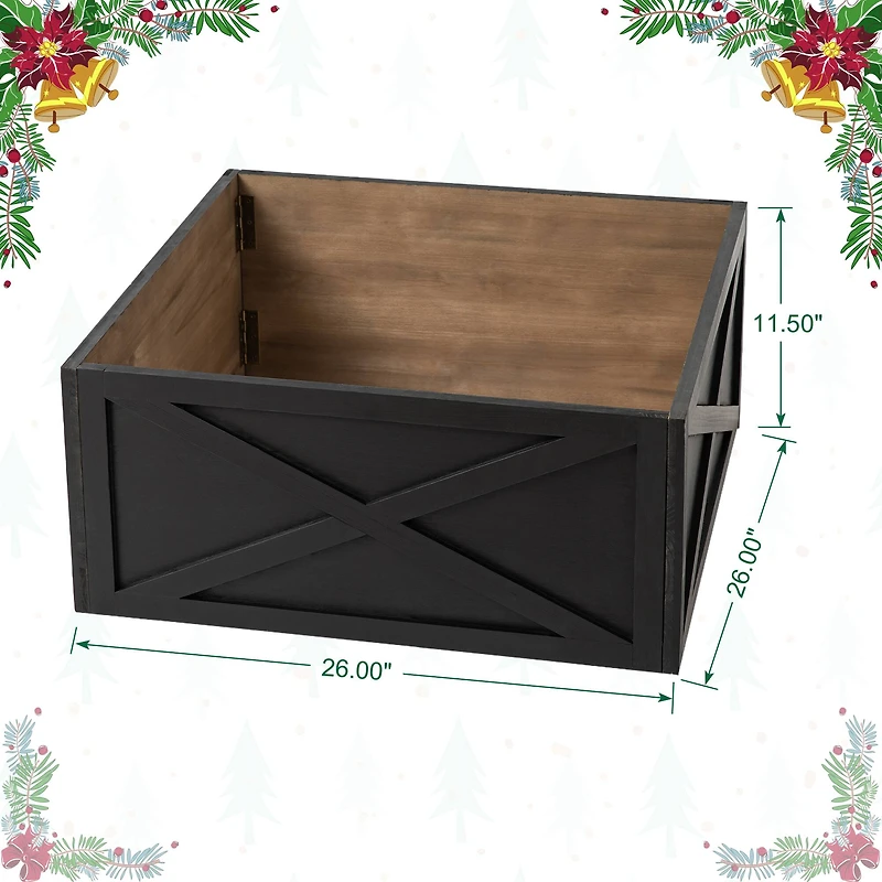 Glitzhome® Black Wood Tree Collar