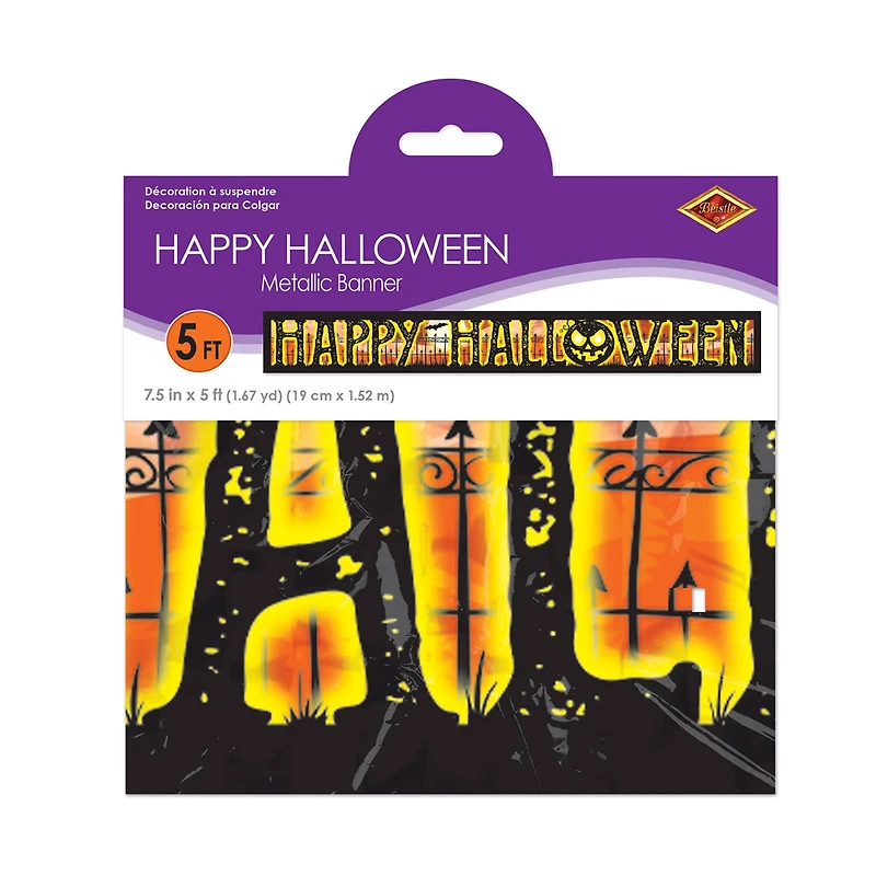 Beistle Metallic Happy Halloween Banners