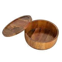 Hello Honey® 10" Round Natural Mango Wood Serving Bowl with Lid