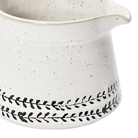 Hello Honey® 16oz. White & Black Debossed Pattern Reactive Glaze Stoneware Creamer