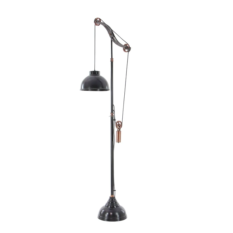 79" Black Metal Industrial Floor Lamp