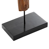 Brown Teak Wood Eclectic Style Table Decor 22" x 15" x 6"