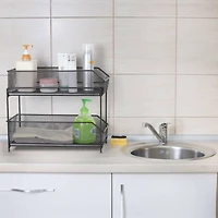 NEX™ Dark Brown 2-Tier Sliding Basket Organizer Drawer