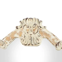 Cream Vintage Wood Wall Mirror, 39" x 25"