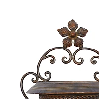 18" Dark Brown Iron Traditional Planter