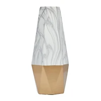 18" Gold Stoneware Contemporary Vase