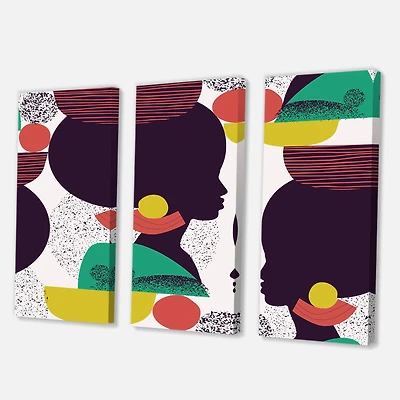 Designart - Ethnic Geometric Silhouette of African American III