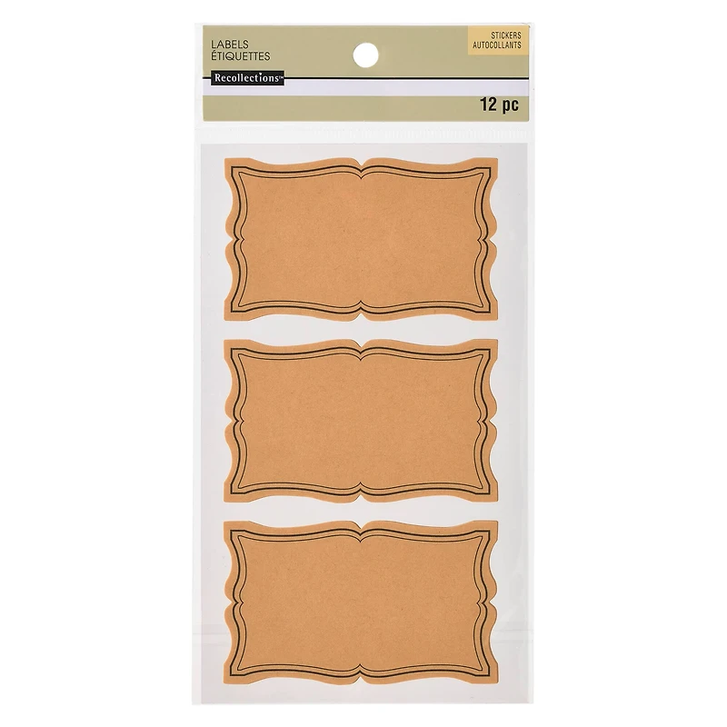 12 Packs: 12 ct. (144 total) Rectangular Kraft Paper Labels by Recollections™