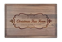 17" Cut it Yourself Christmas Tree Farm Walnut Cutting Board