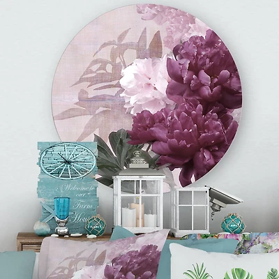 Designart - Vintage Purple and Pink Flowers I