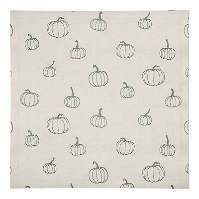 Gray Mini Pumpkin Pattern Cotton Twill Napkin