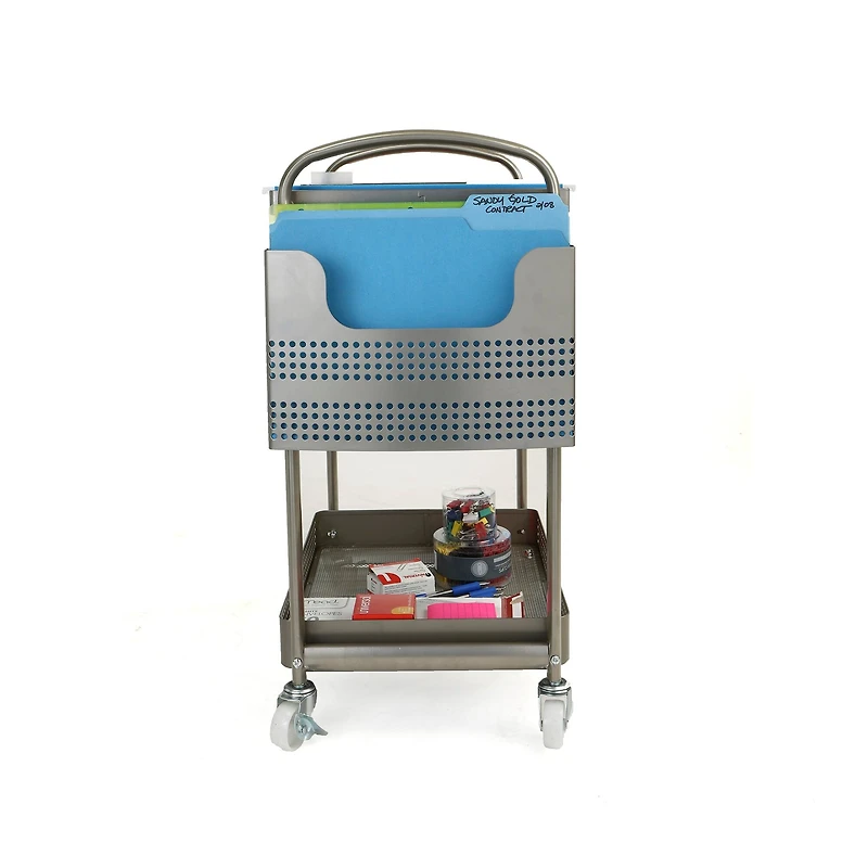 Mind Reader Silver Heavy Duty Mobile File Cart