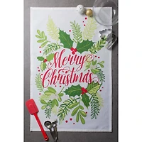 DII® Red & Green Boughs Of Holly Dishtowel Set