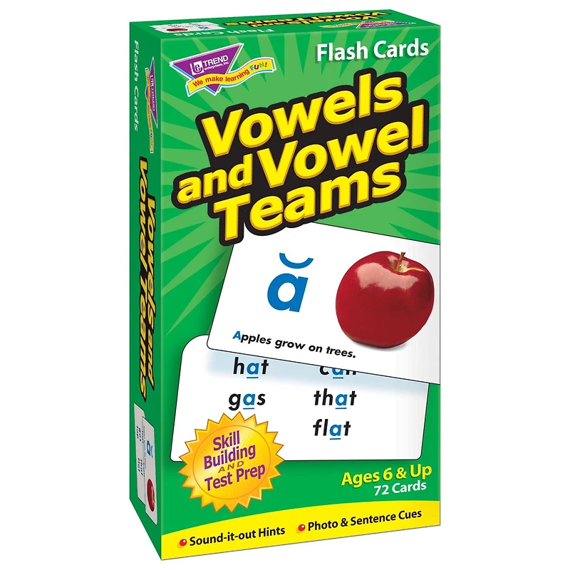 Trend Enterprises® Vowels and Vowel Teams Skill Drill Flash Cards