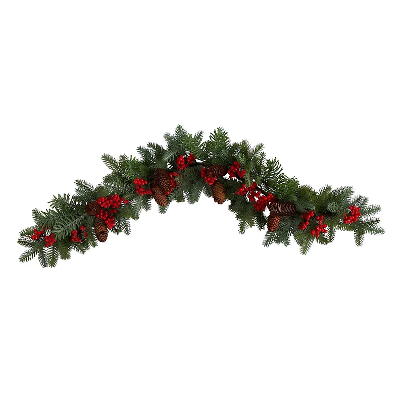3ft. Pines, Red Berries & Pinecones Christmas Garland
