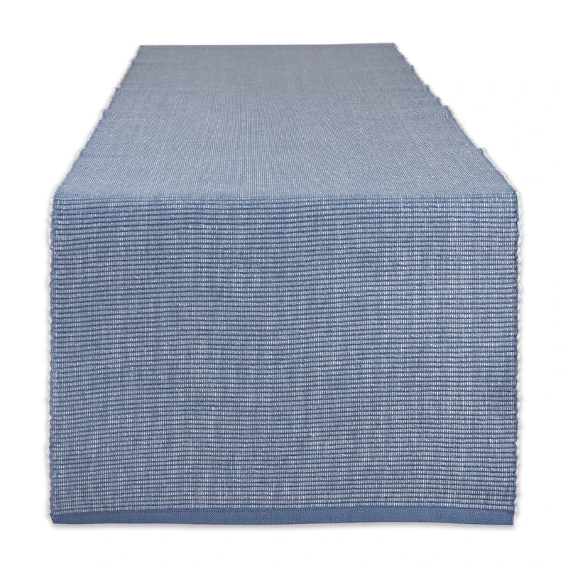 DII® 108" Stonewash Blue & White 2-Tone Ribbed Table Runner