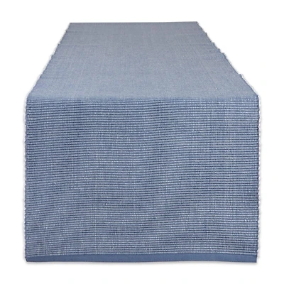 DII® 108" Stonewash Blue & White 2-Tone Ribbed Table Runner