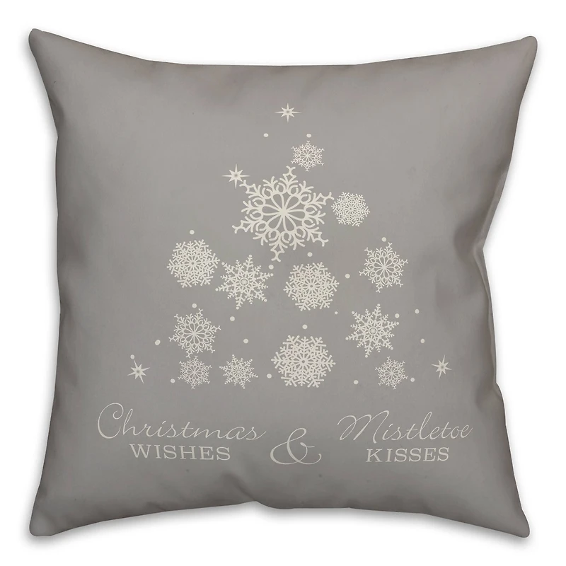 Snowflake Christmas Tree 18" x 18" Indoor/Outdoor Pillow