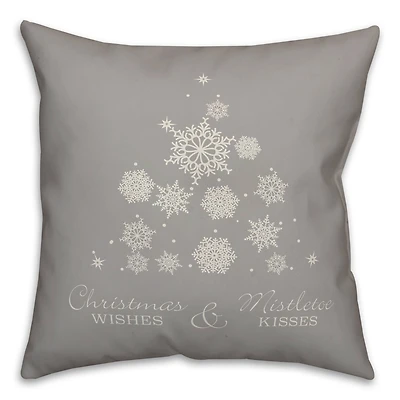 Snowflake Christmas Tree 18" x 18" Indoor/Outdoor Pillow