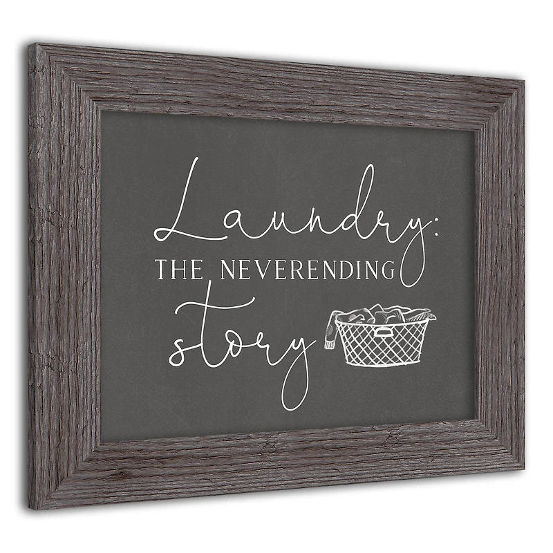 Laundry Story 14" x 11" Western Gray Framed Print
