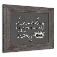 Laundry Story 14" x 11" Western Gray Framed Print