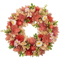 14" Mini Thistle & Ranunculus Artificial Wooden Spring Wreath