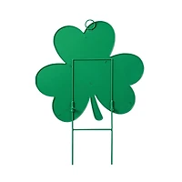Glitzhome® 24" St. Patrick's Metal Shamrock Yard Stake